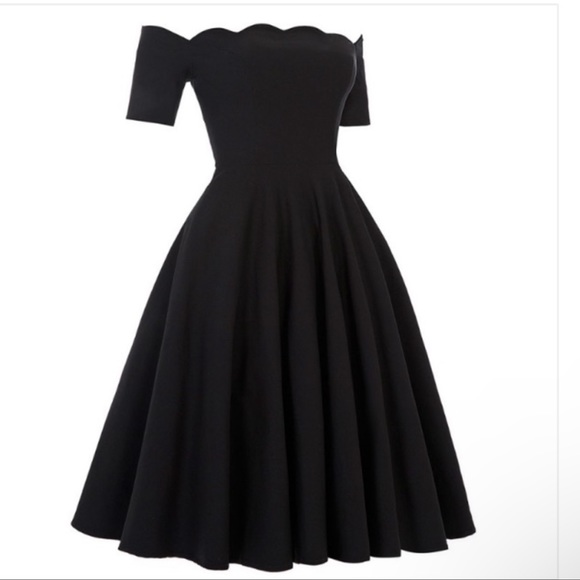 50’s Style Off Shoulder Party Dress - Picture 2 of 4